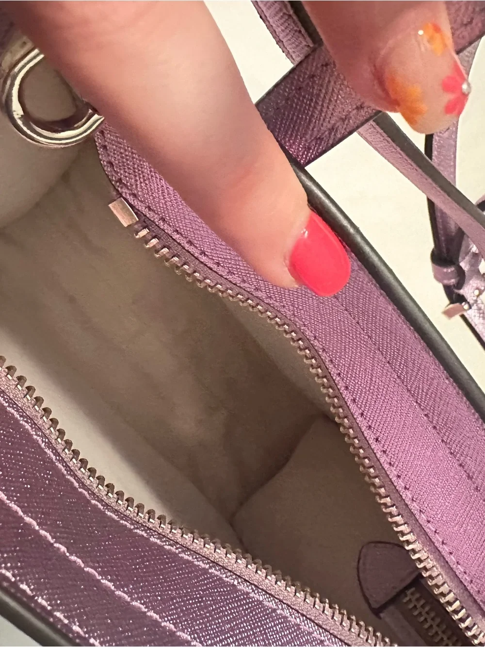 kate spade Metallic Lilac Pink Crossbody Bag